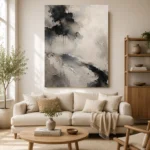 Charcoal Ink Wash Wabi Sabi Wall Art Canvas Print - Image 7