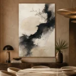 Japanese Ink Flow Wabi Sabi Wall Art Canvas Print - Image 5