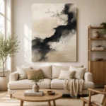 Japanese Ink Flow Wabi Sabi Wall Art Canvas Print - Image 7