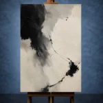 Dramatic Ink Contrast Wabi Sabi Wall Art Canvas Print - Image 2