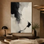 Dramatic Ink Contrast Wabi Sabi Wall Art Canvas Print - Image 5