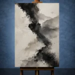 Ancient Ink Form Wabi Sabi Wall Art Canvas Print - Image 2