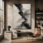 Ancient Ink Form Wabi Sabi Wall Art Canvas Print - Image 3