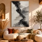 Ancient Ink Form Wabi Sabi Wall Art Canvas Print - Image 8