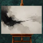 Minimal Ink Flow Wabi Sabi Wall Art Canvas Print - Image 2
