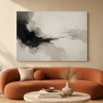 Minimal Ink Flow Wabi Sabi Wall Art Canvas Print - Image 3