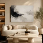 Minimal Ink Flow Wabi Sabi Wall Art Canvas Print - Image 6