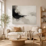 Minimal Ink Flow Wabi Sabi Wall Art Canvas Print - Image 7