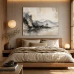 Charcoal Ink Landscape Wabi Sabi Wall Art Canvas Print - Image 8