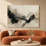 Graphite Ink Texture Wabi Sabi Wall Art Canvas Print - Image 3
