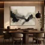 Graphite Ink Texture Wabi Sabi Wall Art Canvas Print - Image 4