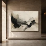 Graphite Ink Texture Wabi Sabi Wall Art Canvas Print - Image 5