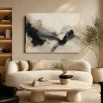 Graphite Ink Texture Wabi Sabi Wall Art Canvas Print - Image 6
