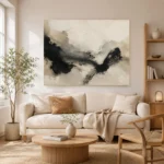 Graphite Ink Texture Wabi Sabi Wall Art Canvas Print - Image 7