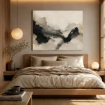 Graphite Ink Texture Wabi Sabi Wall Art Canvas Print - Image 8