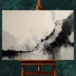 Minimal Black Ink Harmony Wabi Sabi Wall Art Canvas Print - Image 2