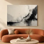 Minimal Black Ink Harmony Wabi Sabi Wall Art Canvas Print - Image 3
