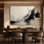 Minimal Black Ink Harmony Wabi Sabi Wall Art Canvas Print - Image 4