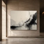 Minimal Black Ink Harmony Wabi Sabi Wall Art Canvas Print - Image 5