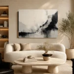 Minimal Black Ink Harmony Wabi Sabi Wall Art Canvas Print - Image 6