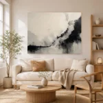 Minimal Black Ink Harmony Wabi Sabi Wall Art Canvas Print - Image 7