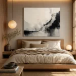 Minimal Black Ink Harmony Wabi Sabi Wall Art Canvas Print - Image 8