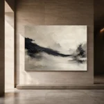 Monochrome Ink Balance Wabi Sabi Wall Art Canvas Print - Image 5