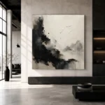 Minimal Black Ink Balance Wabi Sabi Wall Art Canvas Print - Image 5