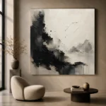 Minimal Black Ink Balance Wabi Sabi Wall Art Canvas Print - Image 6
