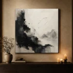 Minimal Black Ink Balance Wabi Sabi Wall Art Canvas Print - Image 7