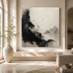Minimal Black Ink Balance Wabi Sabi Wall Art Canvas Print - Image 8