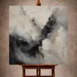 Charcoal Wabi Sabi Wall Art print featuring flowing ink washes and organic brush movements for elegant interiors