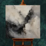 Charcoal Ink Harmony Wabi Sabi Wall Art Canvas Print - Image 2