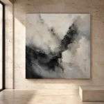 Charcoal Ink Harmony Wabi Sabi Wall Art Canvas Print - Image 3