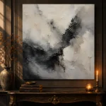 Charcoal Ink Harmony Wabi Sabi Wall Art Canvas Print - Image 4