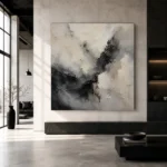 Charcoal Ink Harmony Wabi Sabi Wall Art Canvas Print - Image 5