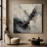 Charcoal Ink Harmony Wabi Sabi Wall Art Canvas Print - Image 6