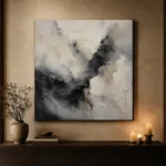 Charcoal Ink Harmony Wabi Sabi Wall Art Canvas Print - Image 7
