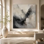 Charcoal Ink Harmony Wabi Sabi Wall Art Canvas Print - Image 8