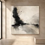Graphite Ink Texture Wabi Sabi Wall Art Canvas Print - Image 3
