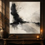 Graphite Ink Texture Wabi Sabi Wall Art Canvas Print - Image 4