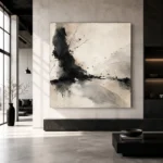Graphite Ink Texture Wabi Sabi Wall Art Canvas Print - Image 5