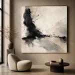 Graphite Ink Texture Wabi Sabi Wall Art Canvas Print - Image 6