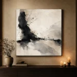 Graphite Ink Texture Wabi Sabi Wall Art Canvas Print - Image 7