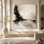 Graphite Ink Texture Wabi Sabi Wall Art Canvas Print - Image 8