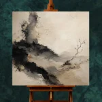 Minimal Ink Balance Wabi Sabi Wall Art Canvas Print - Image 2
