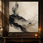 Minimal Ink Balance Wabi Sabi Wall Art Canvas Print - Image 4