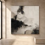 Japanese Ink Shape Wabi Sabi Wall Art Canvas Print - Image 3
