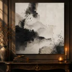Japanese Ink Shape Wabi Sabi Wall Art Canvas Print - Image 4