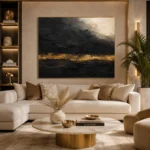 Gilded Horizon Black & Gold Wall Art Canvas Print - Image 10